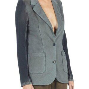 George Loves Gray Knit Blazer Size 0 Stone Wash Long Sleeve Jacket Stretch
